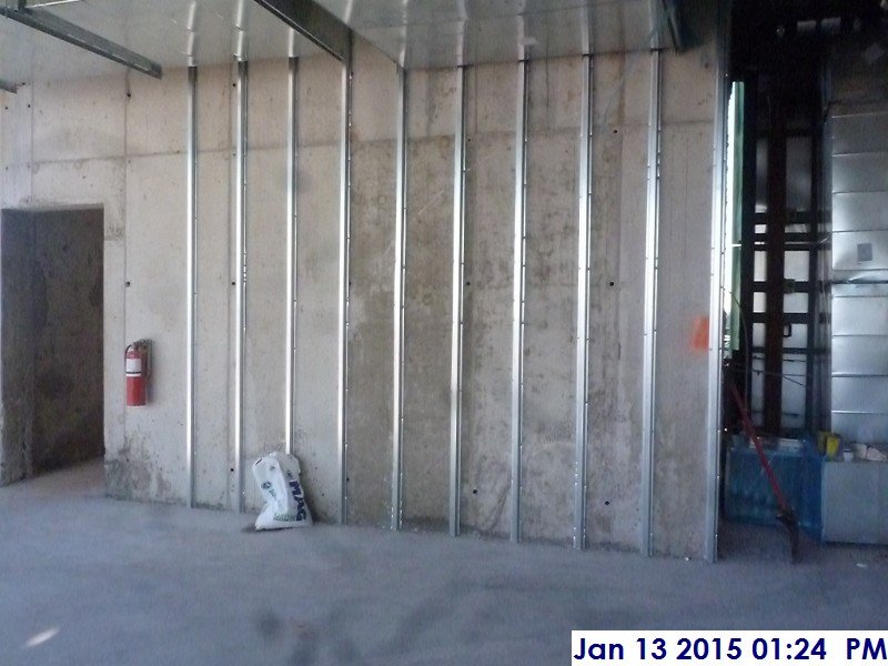 Installed metal furring at Stair -4 shear wall Facing East